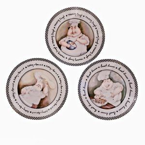 Set  of Three Mud Pie 8" Saucers